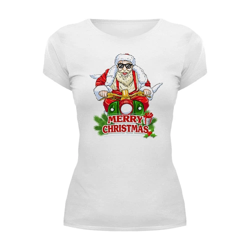 Заказать женскую футболку в Москве. Футболка базовая Santa Claus is coming to town от balden - готовые дизайны и нанесение принтов.