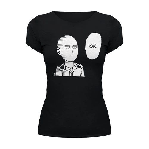 Заказать женскую футболку в Москве. Футболка базовая Ванпанчмен от geekbox - готовые дизайны и нанесение принтов.