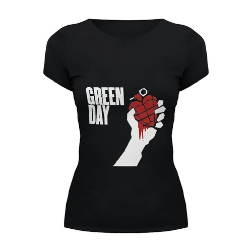 Заказать женскую футболку в Москве. Футболка базовая Green day от Easy-store - готовые дизайны и нанесение принтов.