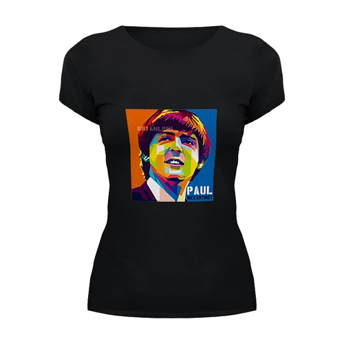 Заказать женскую футболку в Москве. Футболка базовая Paul McCartney от Fedor - готовые дизайны и нанесение принтов.