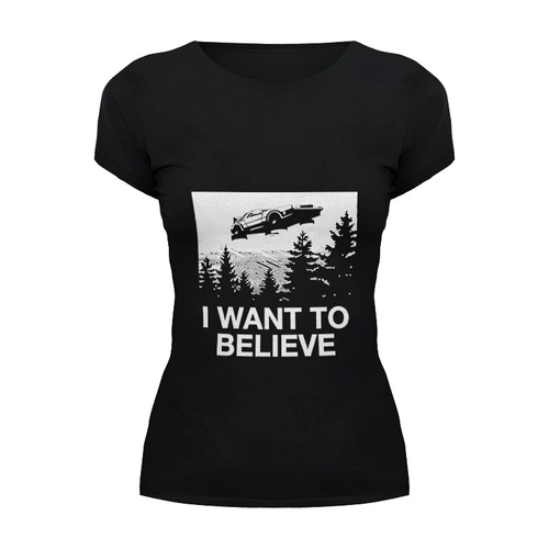 Заказать женскую футболку в Москве. Футболка базовая Хочу верить от skynatural - готовые дизайны и нанесение принтов.