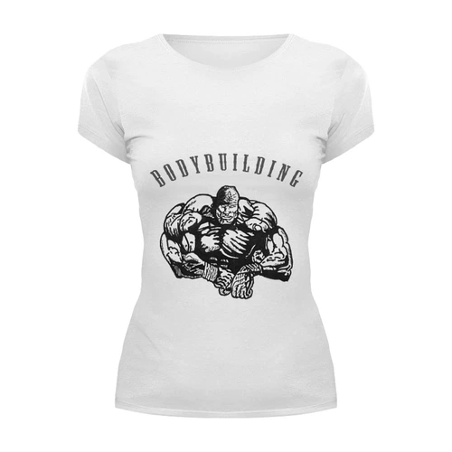 Заказать женскую футболку в Москве. Футболка базовая Бодибилдер от StayStrong - готовые дизайны и нанесение принтов.