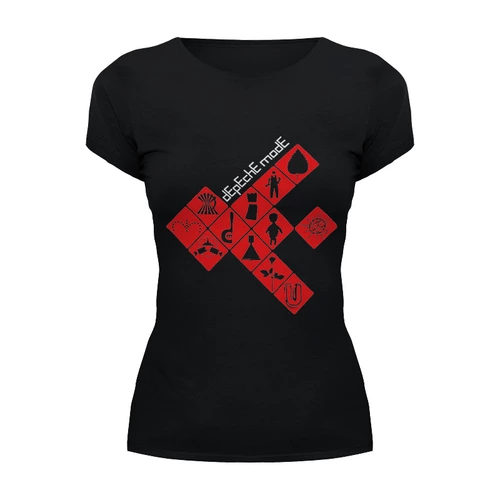 Заказать женскую футболку в Москве. Футболка базовая Depeche Mode / Symbols от OEX design - готовые дизайны и нанесение принтов.