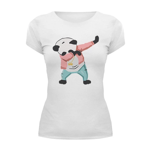 Заказать женскую футболку в Москве. Футболка базовая панда даб  от cherdantcev - готовые дизайны и нанесение принтов.