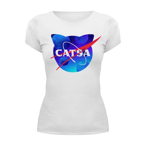Заказать женскую футболку в Москве. Футболка базовая catsa от Maria Bobrova - готовые дизайны и нанесение принтов.