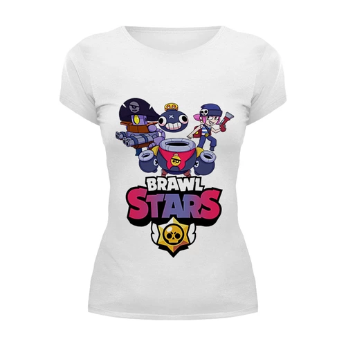 Заказать женскую футболку в Москве. Футболка базовая Brawl Stars от vista12761@rambler.ru - готовые дизайны и нанесение принтов.