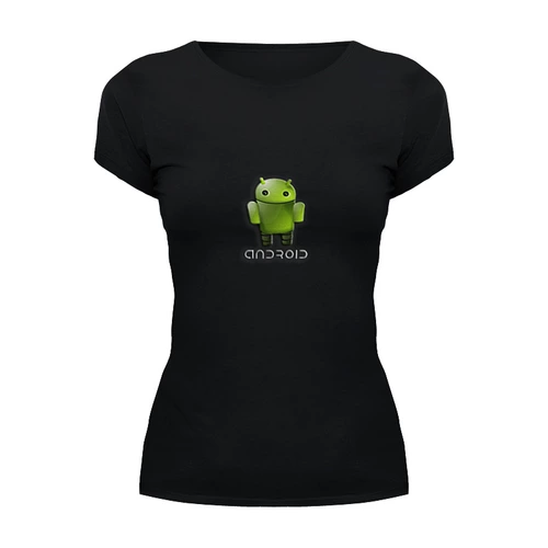 Заказать женскую футболку в Москве. Футболка базовая Android от pahmel - готовые дизайны и нанесение принтов.