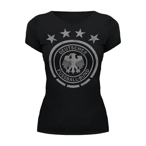 Заказать женскую футболку в Москве. Футболка базовая Сборная Германии от geekbox - готовые дизайны и нанесение принтов.