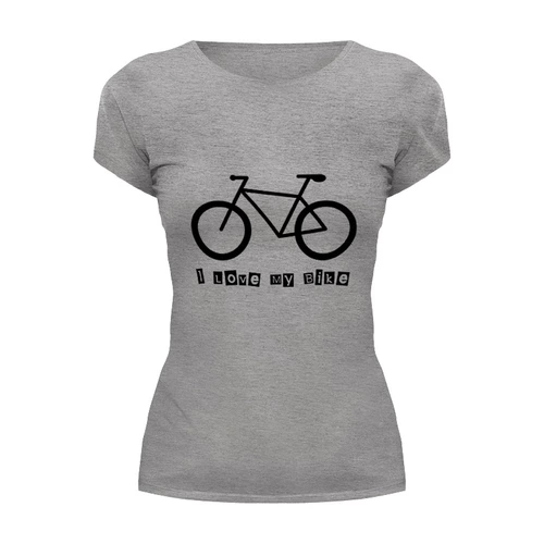Заказать женскую футболку в Москве. Футболка базовая I Love My Bike от Виктория - готовые дизайны и нанесение принтов.