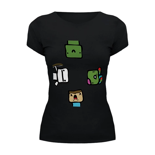 Заказать женскую футболку в Москве. Футболка базовая Minecraft от cherdantcev - готовые дизайны и нанесение принтов.