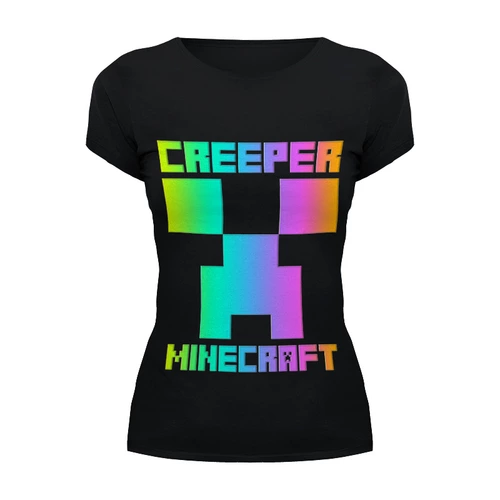 Заказать женскую футболку в Москве. Футболка базовая MINECRAFT CREEPER от weeert - готовые дизайны и нанесение принтов.
