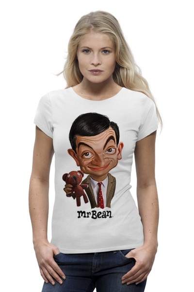 Заказать женскую футболку в Москве. Футболка базовая Mr.Bean от Leichenwagen - готовые дизайны и нанесение принтов.