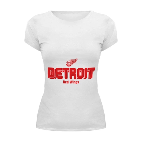 Заказать женскую футболку в Москве. Футболка базовая Detroit Red Wings от kspsshop - готовые дизайны и нанесение принтов.