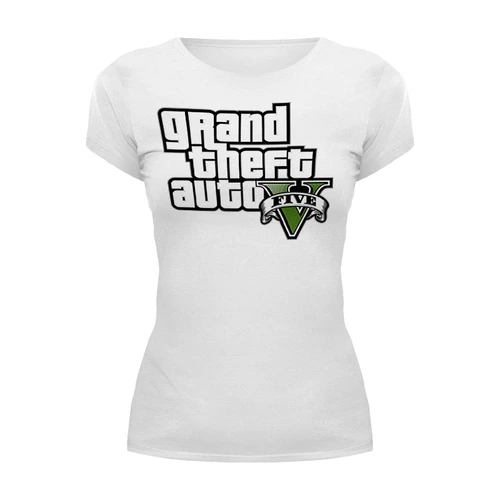 Заказать женскую футболку в Москве. Футболка базовая Grand Theft Auto 5 от VashAdmin - готовые дизайны и нанесение принтов.