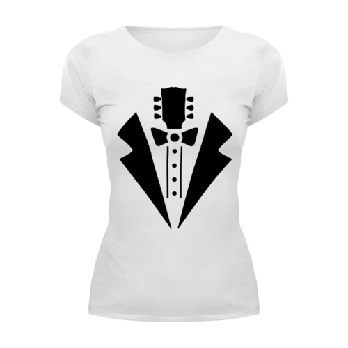 Заказать женскую футболку в Москве. Футболка базовая гитара-галстук от queen  - готовые дизайны и нанесение принтов.