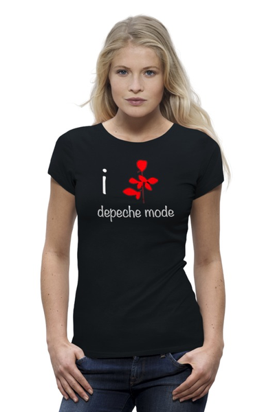 Заказать женскую футболку в Москве. Футболка базовая Depeche Mode от Leichenwagen - готовые дизайны и нанесение принтов.
