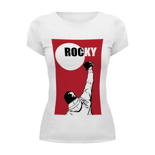 Заказать женскую футболку в Москве. Футболка базовая Rocky / Рокки от KinoArt - готовые дизайны и нанесение принтов.