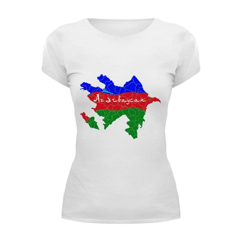Заказать женскую футболку в Москве. Футболка базовая Азербайджан от Лана  - готовые дизайны и нанесение принтов.