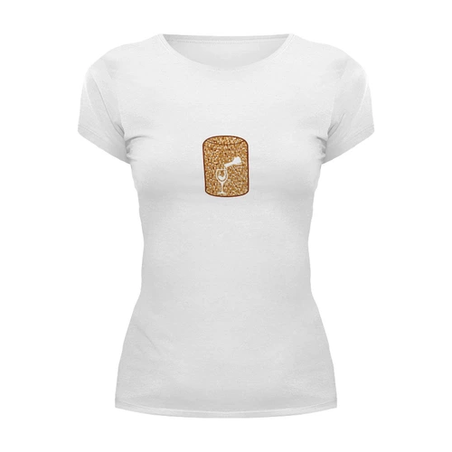 Заказать женскую футболку в Москве. Футболка базовая Wine cork от Vita Lobas - готовые дизайны и нанесение принтов.