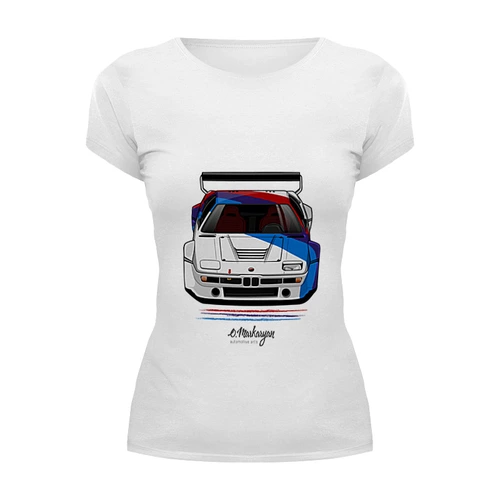 Заказать женскую футболку в Москве. Футболка базовая BMW M1 от Oleg Markaryan - готовые дизайны и нанесение принтов.