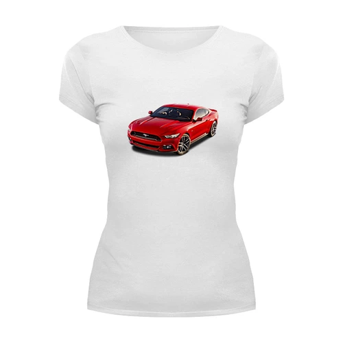 Заказать женскую футболку в Москве. Футболка базовая Красное авто от THE_NISE  - готовые дизайны и нанесение принтов.