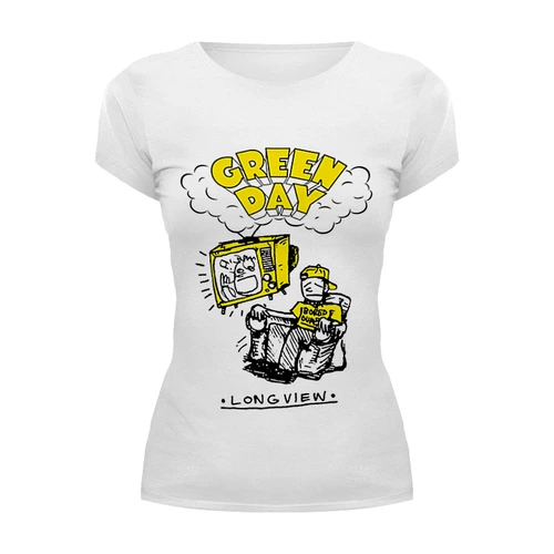 Заказать женскую футболку в Москве. Футболка базовая Green Day от geekbox - готовые дизайны и нанесение принтов.