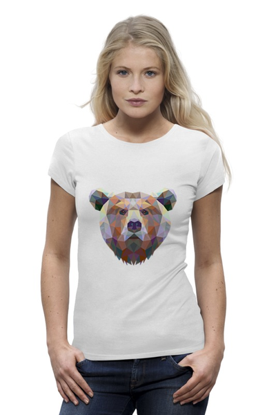 Заказать женскую футболку в Москве. Футболка базовая Медведь от trend - готовые дизайны и нанесение принтов.
