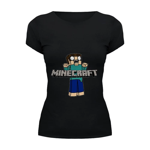 Заказать женскую футболку в Москве. Футболка базовая Minecraft  от торгаш - готовые дизайны и нанесение принтов.
