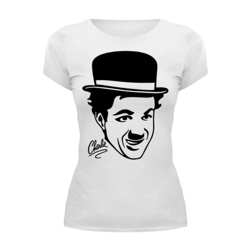 Заказать женскую футболку в Москве. Футболка базовая Charlie Chaplin от balden - готовые дизайны и нанесение принтов.