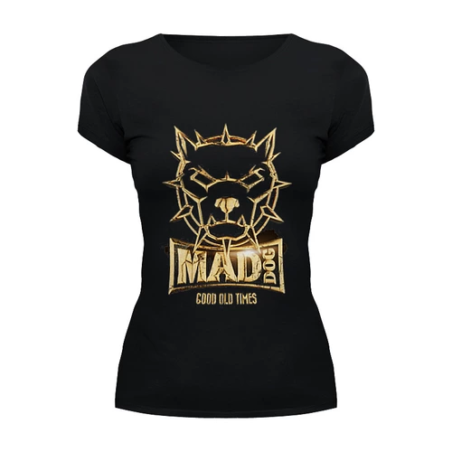 Заказать женскую футболку в Москве. Футболка базовая Mad dog gold от Серега Шнайдер - готовые дизайны и нанесение принтов.