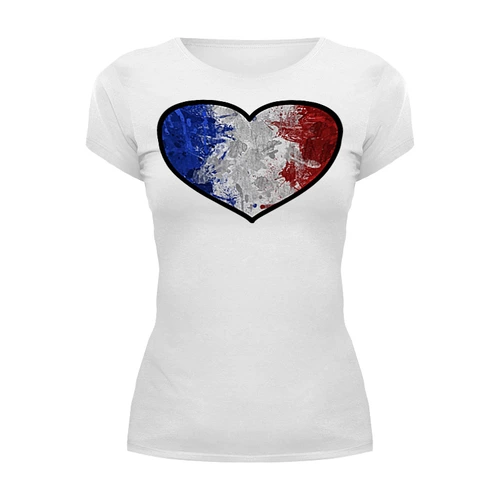 Заказать женскую футболку в Москве. Футболка базовая Франция от queen  - готовые дизайны и нанесение принтов.