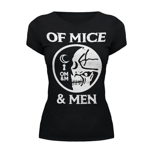 Заказать женскую футболку в Москве. Футболка базовая Of Mice & Men от geekbox - готовые дизайны и нанесение принтов.