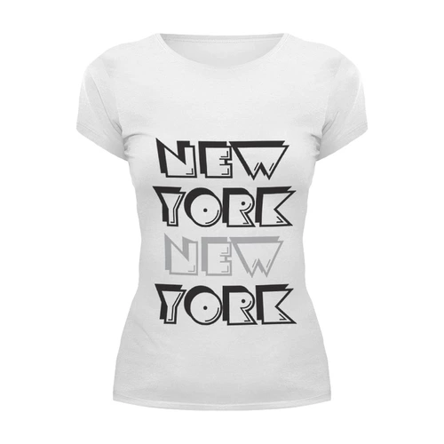 Заказать женскую футболку в Москве. Футболка базовая New York от pyzhik - готовые дизайны и нанесение принтов.