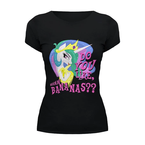 Заказать женскую футболку в Москве. Футболка базовая Do you like Bananas?? от molestia - готовые дизайны и нанесение принтов.