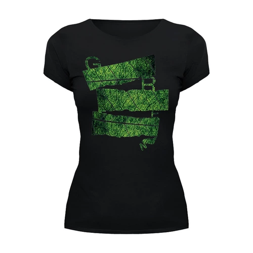 Заказать женскую футболку в Москве. Футболка базовая Evergreen Letters от CoolColor  - готовые дизайны и нанесение принтов.