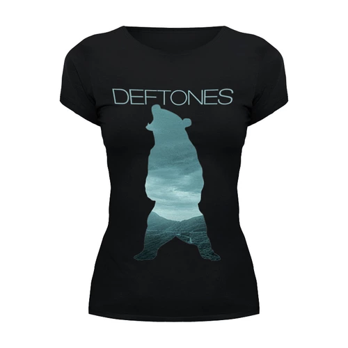 Заказать женскую футболку в Москве. Футболка базовая Deftones медведь от inPrintio - готовые дизайны и нанесение принтов.