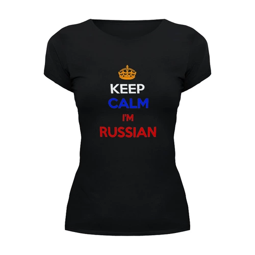 Заказать женскую футболку в Москве. Футболка базовая Keep Calm art от Leichenwagen - готовые дизайны и нанесение принтов.