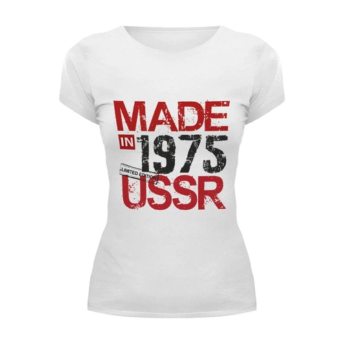 Заказать женскую футболку в Москве. Футболка базовая 1975 год рождения от Djimas Leonki - готовые дизайны и нанесение принтов.