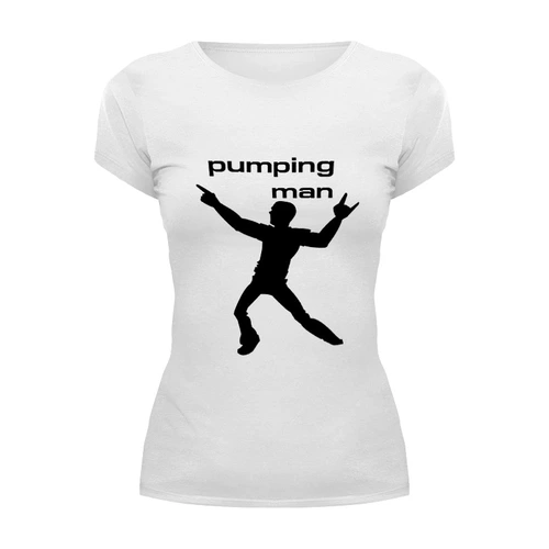 Заказать женскую футболку в Москве. Футболка базовая Pumping Man #1 от no.limit - готовые дизайны и нанесение принтов.