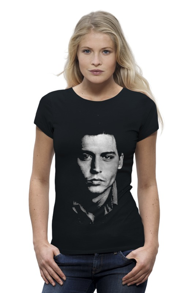 Заказать женскую футболку в Москве. Футболка базовая Johnny Depp от jpeg - готовые дизайны и нанесение принтов.