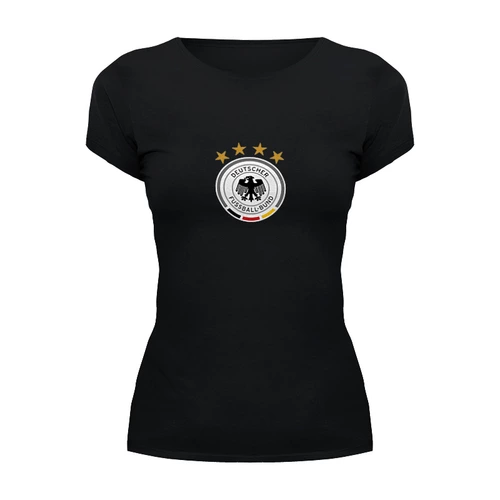 Заказать женскую футболку в Москве. Футболка базовая Сборная Германии от Polilog - готовые дизайны и нанесение принтов.