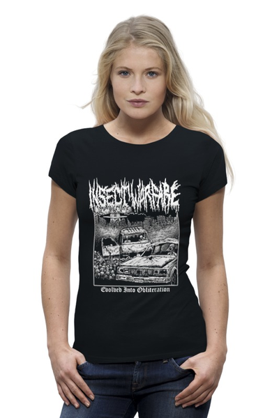 Заказать женскую футболку в Москве. Футболка базовая Insect Warfare Band от Leichenwagen - готовые дизайны и нанесение принтов.