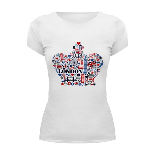 Заказать женскую футболку в Москве. Футболка базовая LONDON от CoolDesign - готовые дизайны и нанесение принтов.