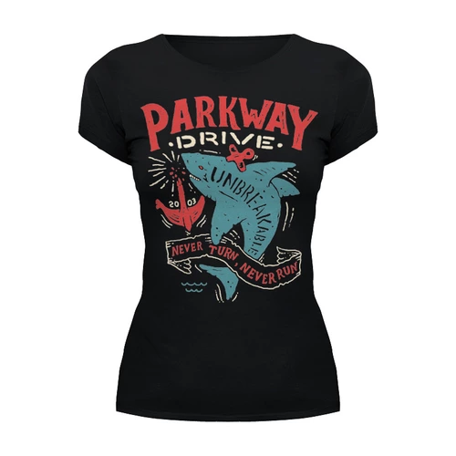 Заказать женскую футболку в Москве. Футболка базовая Parkway Drive от geekbox - готовые дизайны и нанесение принтов.