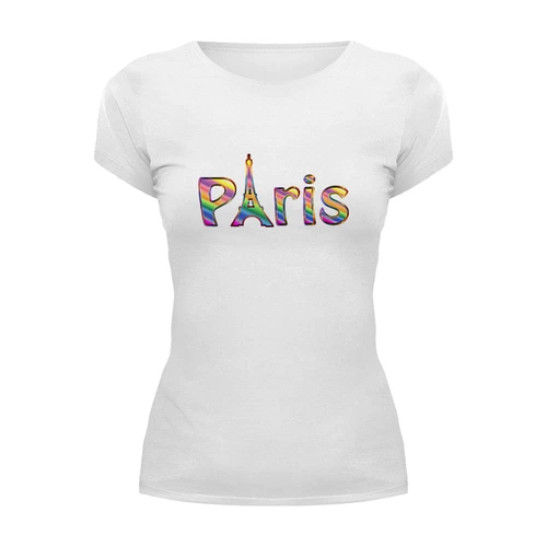 Заказать женскую футболку в Москве. Футболка базовая Paris от THE_NISE  - готовые дизайны и нанесение принтов.