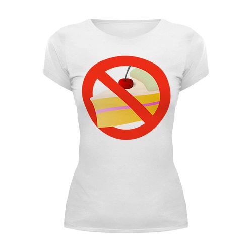 Заказать женскую футболку в Москве. Футболка базовая NO CAKE от Jimmy Flash - готовые дизайны и нанесение принтов.