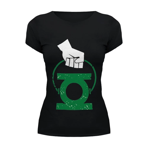 Заказать женскую футболку в Москве. Футболка базовая Green Lantern  от crash - готовые дизайны и нанесение принтов.