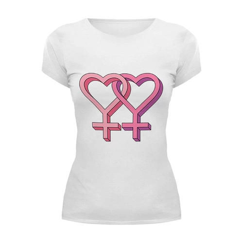 Заказать женскую футболку в Москве. Футболка базовая Lesbian love от td-1991@yandex.ru - готовые дизайны и нанесение принтов.