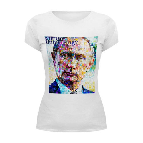 Заказать женскую футболку в Москве. Футболка базовая Путин от Picasso - готовые дизайны и нанесение принтов.
