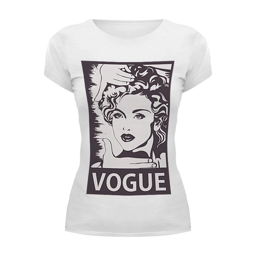 Заказать женскую футболку в Москве. Футболка базовая Мадонна (Vogue) от coolmag - готовые дизайны и нанесение принтов.